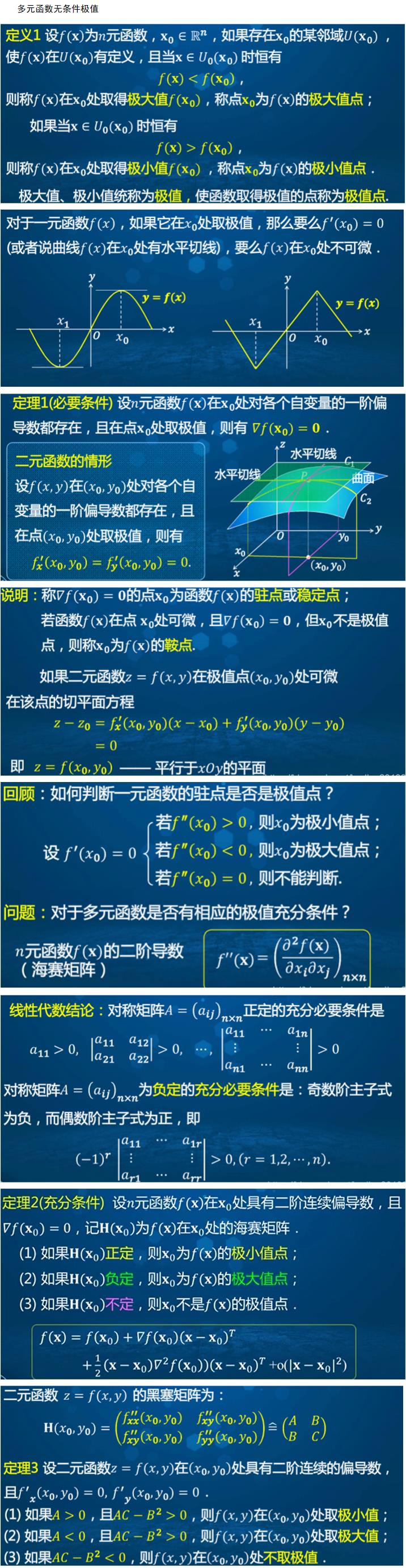 多元函数极值点判断条件